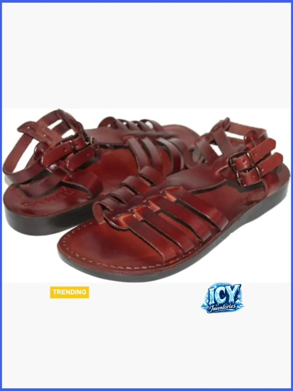 Handmade Leather Biblical Jesus Sandals Slides Jerusalem